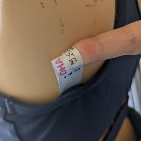 Dharma Bums Sports Bra / Crop Top Navy Blue Sz M - Picture 4 of 5